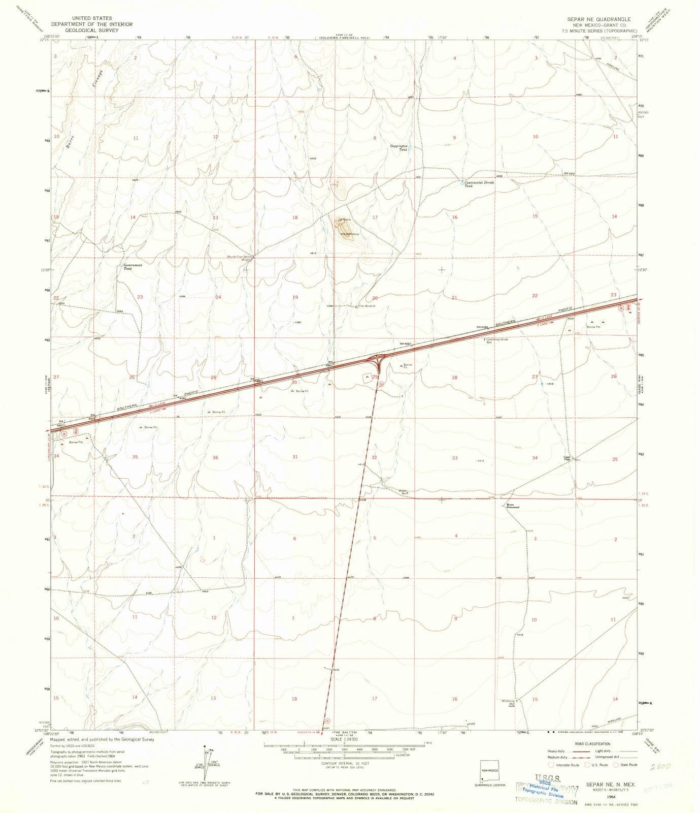 1964 Separ, NM - New Mexico - USGS Topographic Map