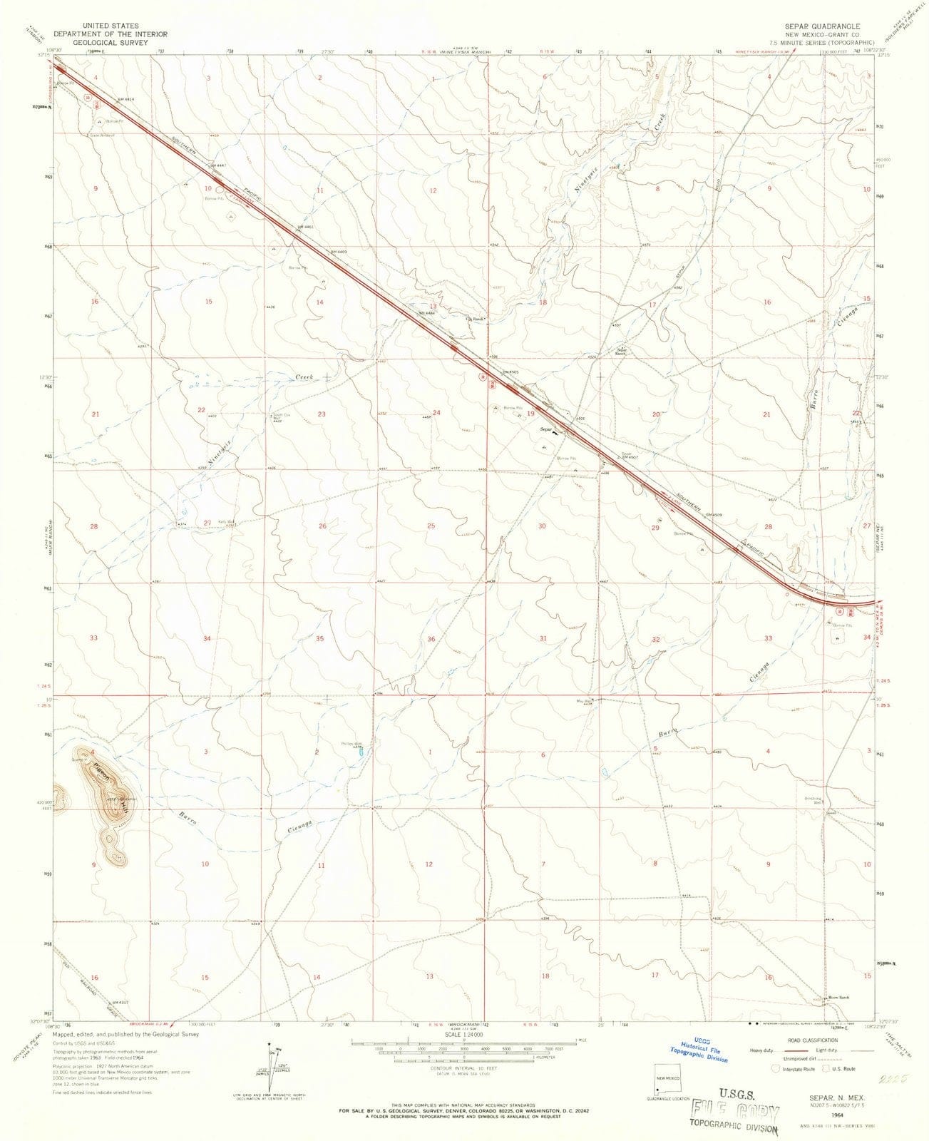 1964 Separ, NM - New Mexico - USGS Topographic Map v2