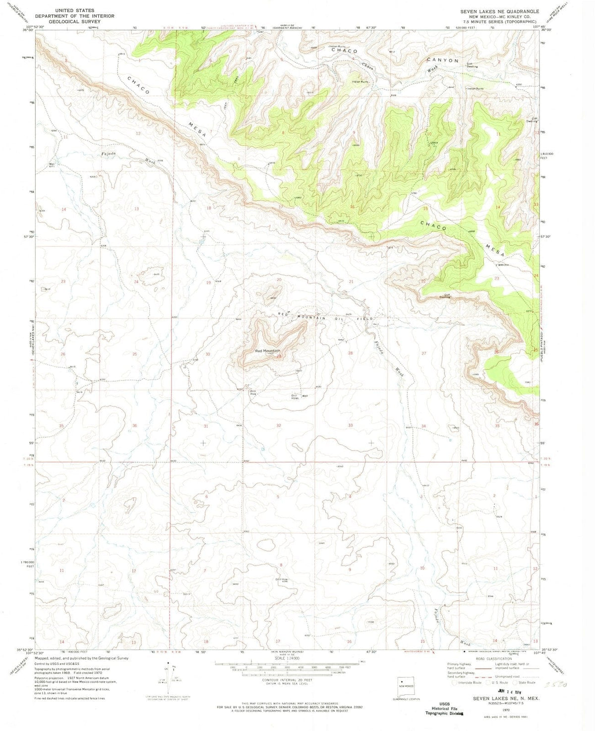 1970 Seven Lakes, NM - New Mexico - USGS Topographic Map