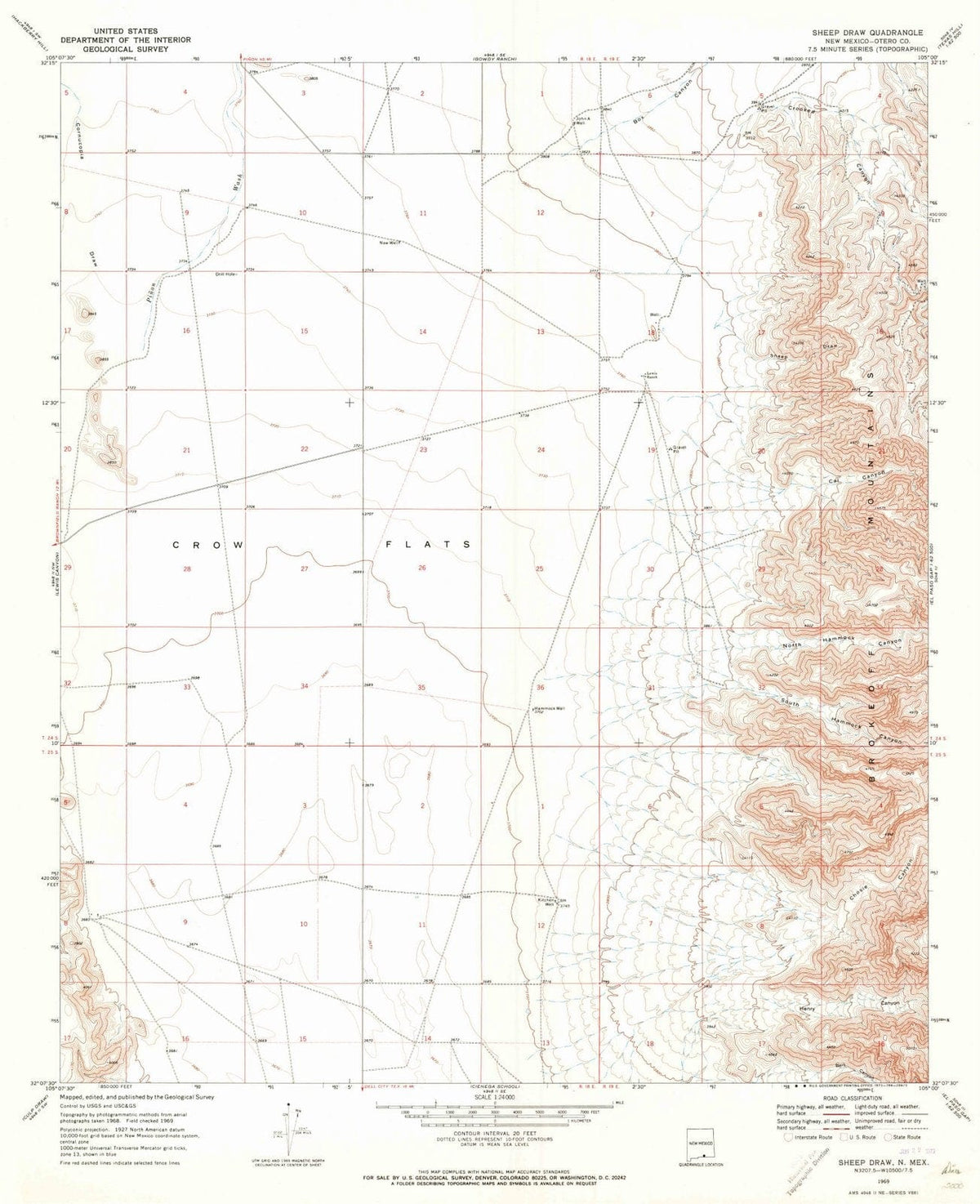 1969 Sheepraw, NM - New Mexico - USGS Topographic Map