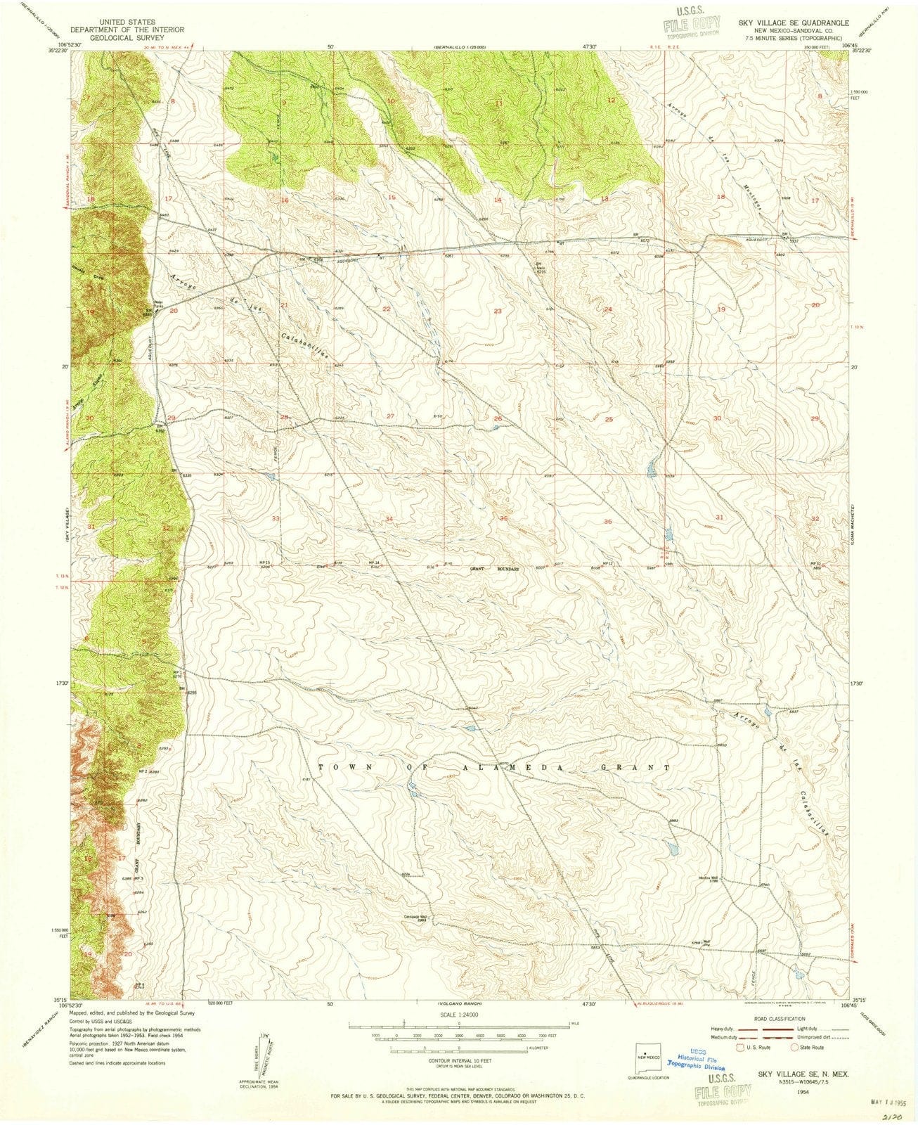 1954 Sky Village, NM - New Mexico - USGS Topographic Map