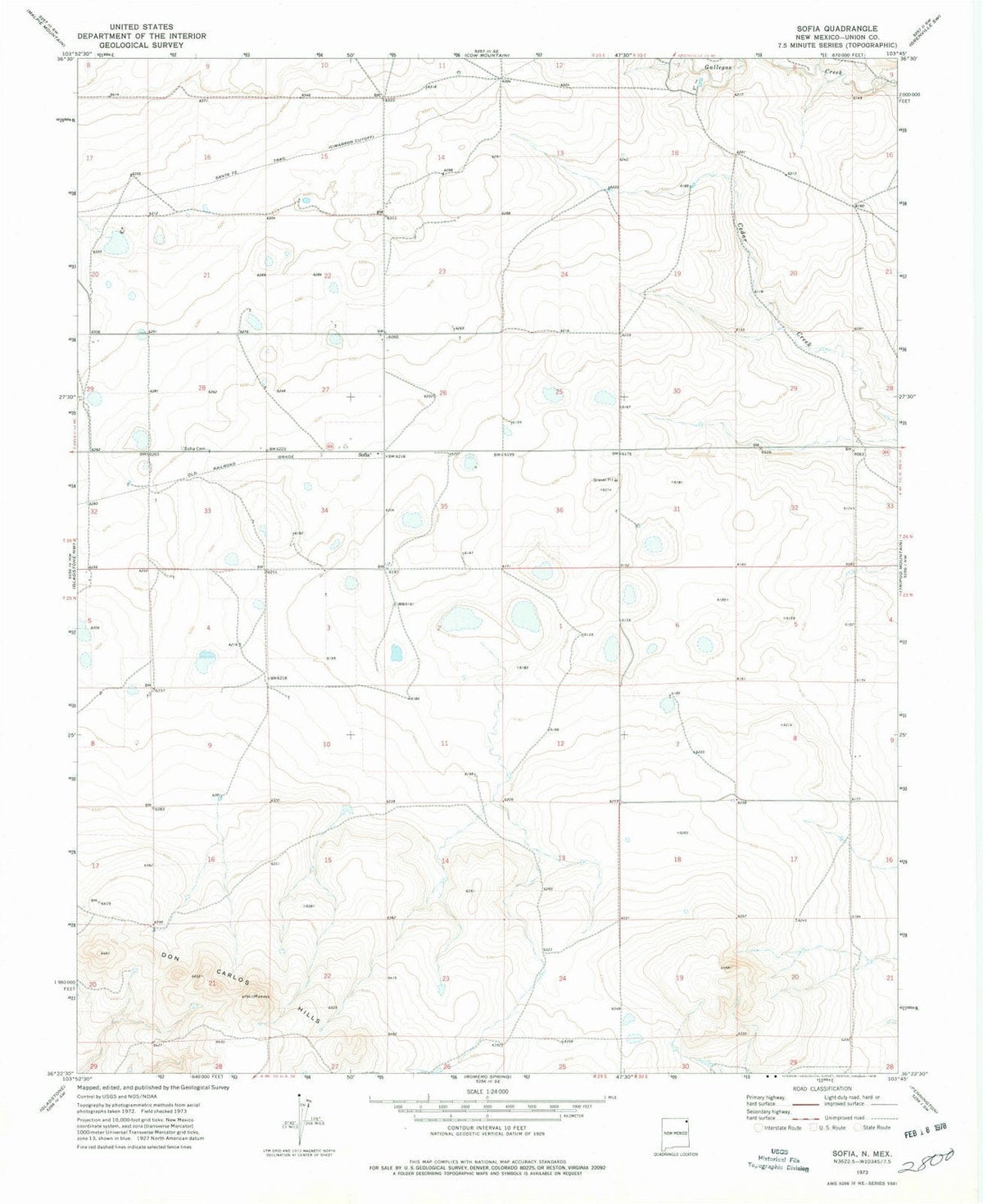 1973 Sofia, NM - New Mexico - USGS Topographic Map