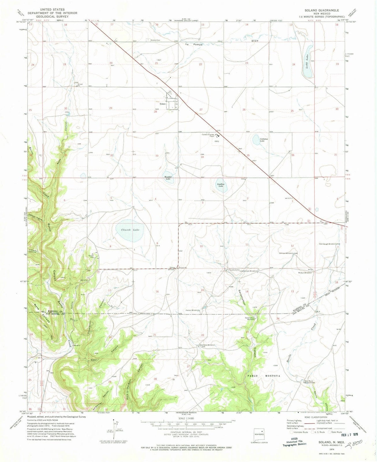 1974 Solano, NM - New Mexico - USGS Topographic Map