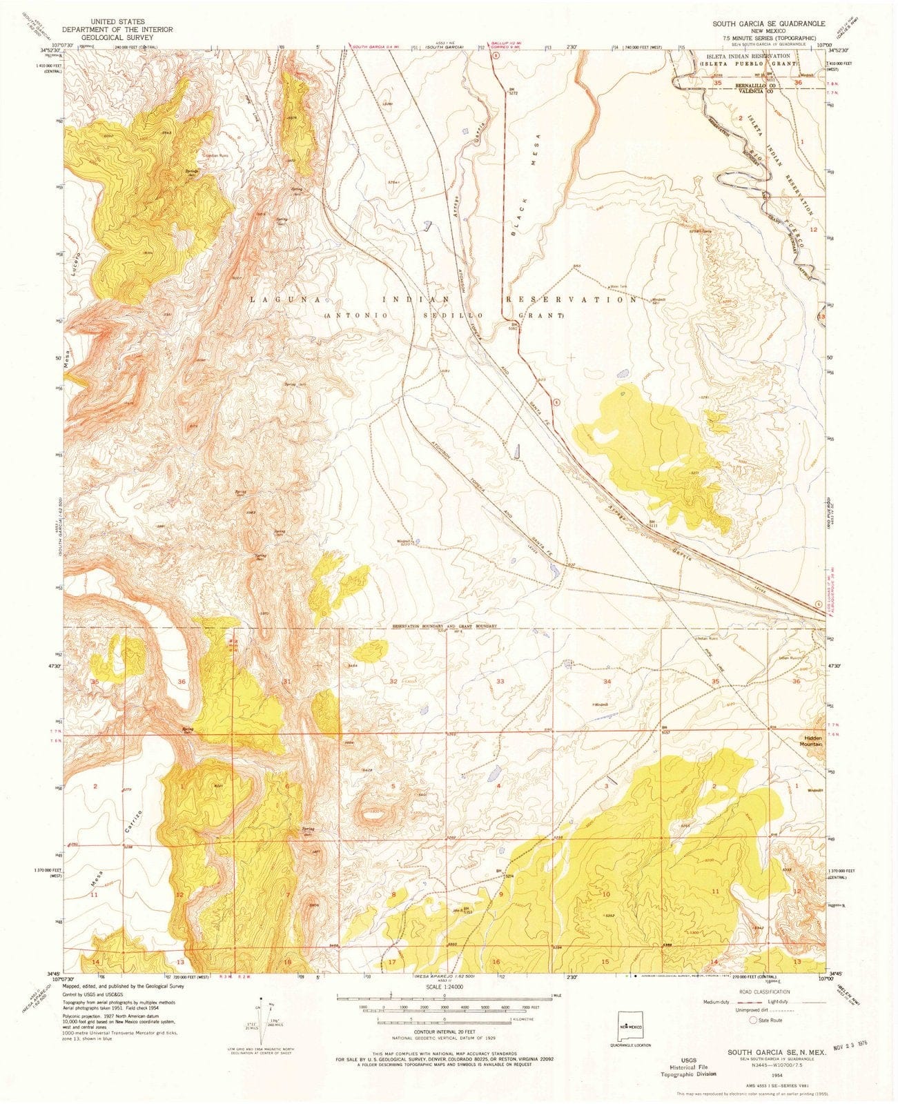 1954 South Garcia, NM - New Mexico - USGS Topographic Map