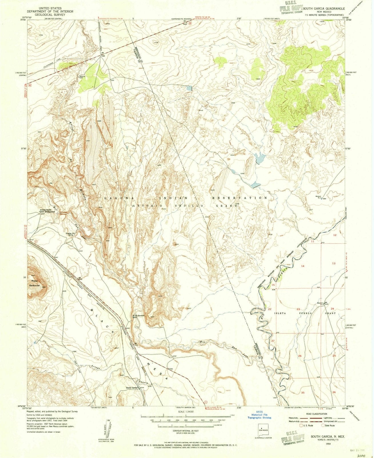 1954 South Garcia, NM - New Mexico - USGS Topographic Map v2