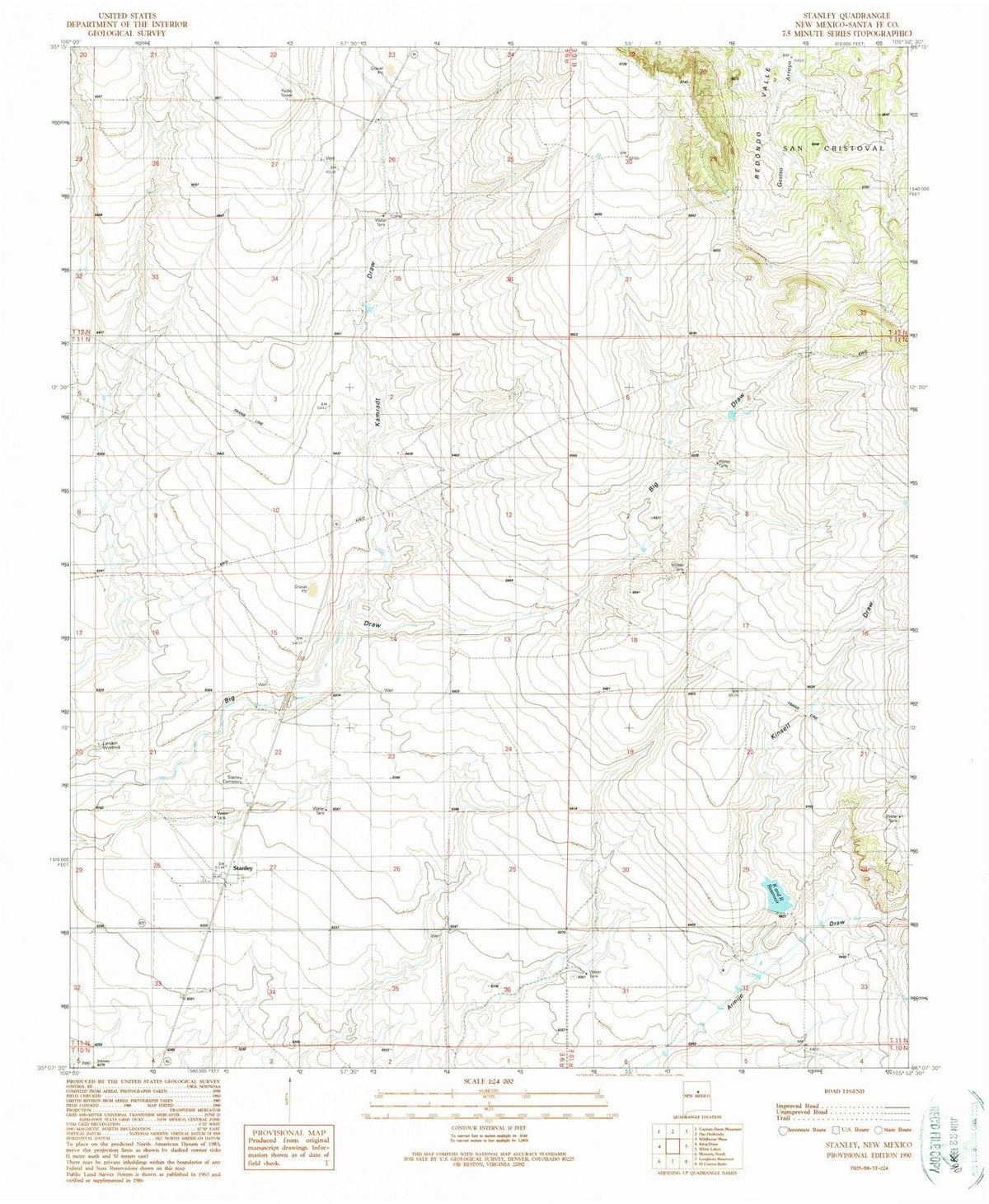 1990 Stanley, NM - New Mexico - USGS Topographic Map
