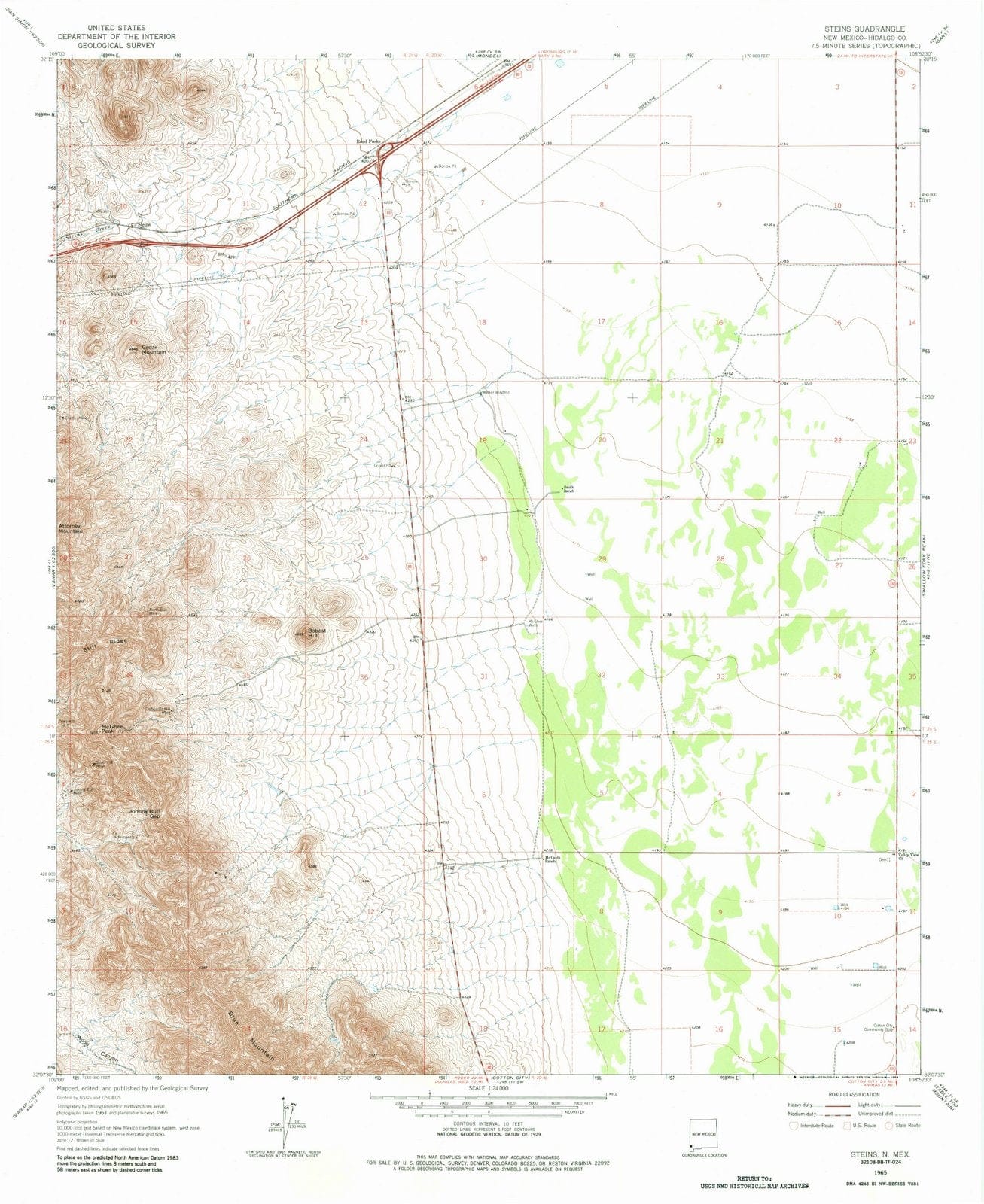 1965 Steins, NM - New Mexico - USGS Topographic Map