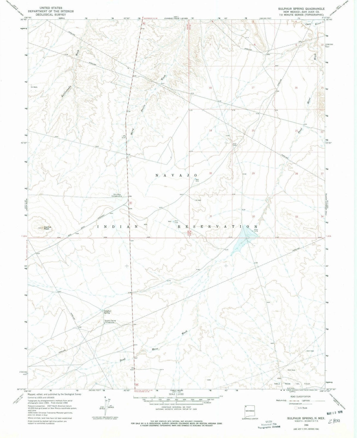 1966 Sulphur Spring, NM - New Mexico - USGS Topographic Map
