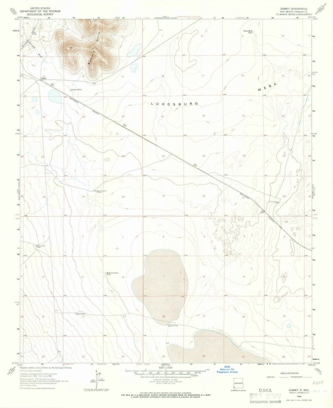 1964 Summit, NM - New Mexico - USGS Topographic Map