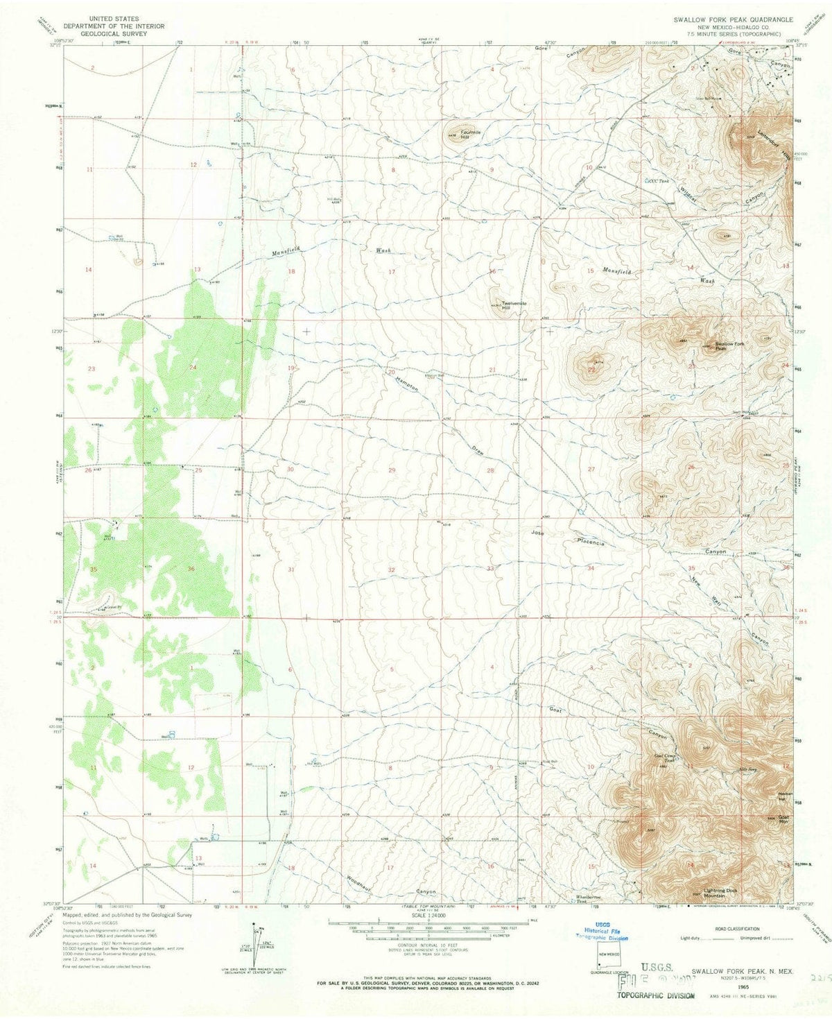 1965 Swallow Fork Peak, NM - New Mexico - USGS Topographic Map