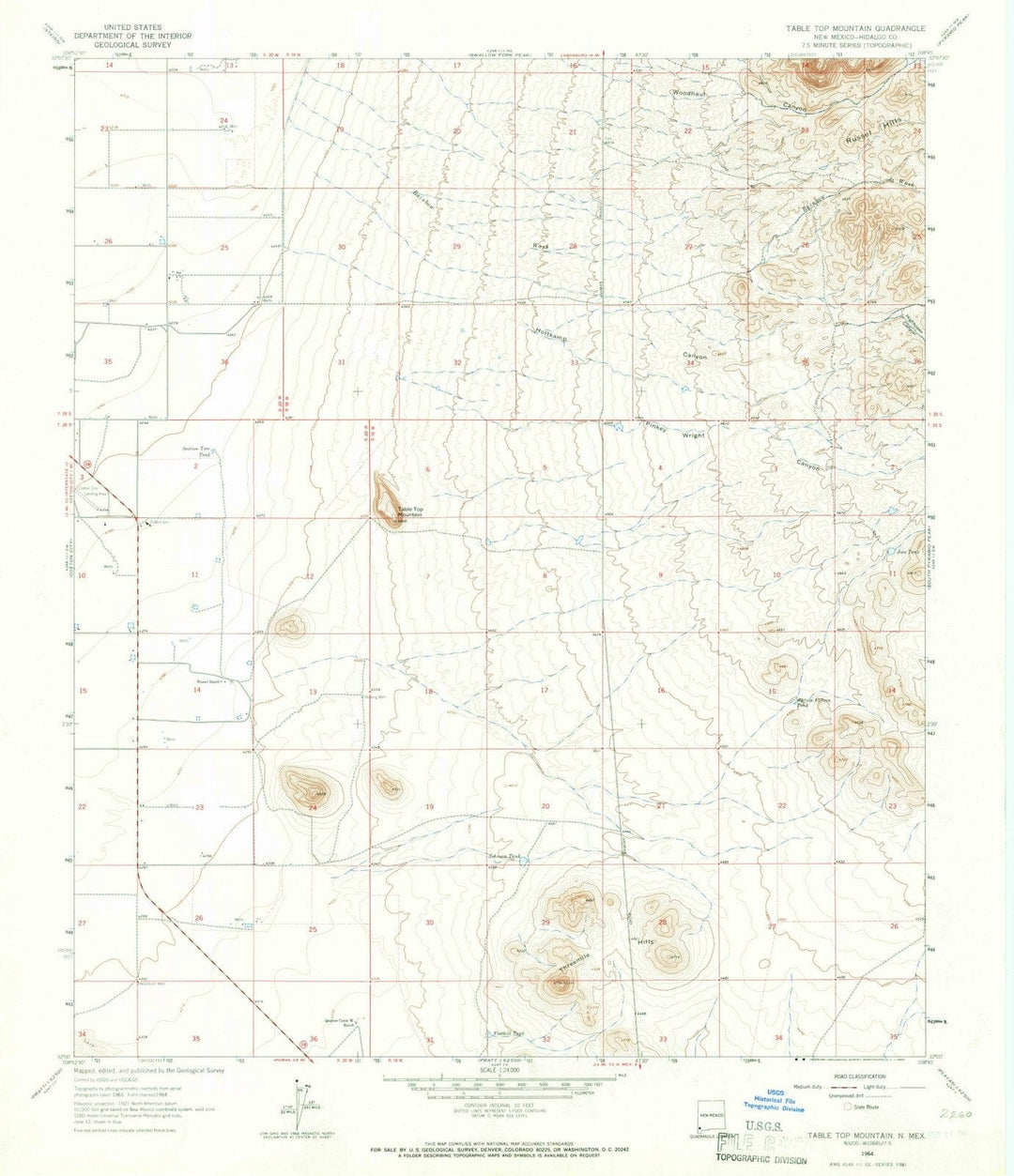 1964 Table Top Mountain, NM - New Mexico - USGS Topographic Map