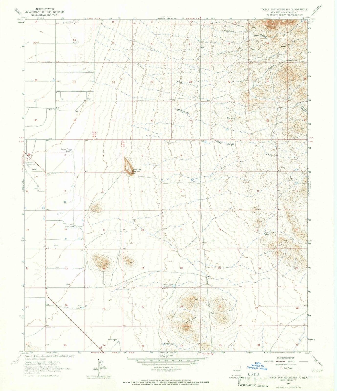 1964 Table Top Mountain, NM - New Mexico - USGS Topographic Map