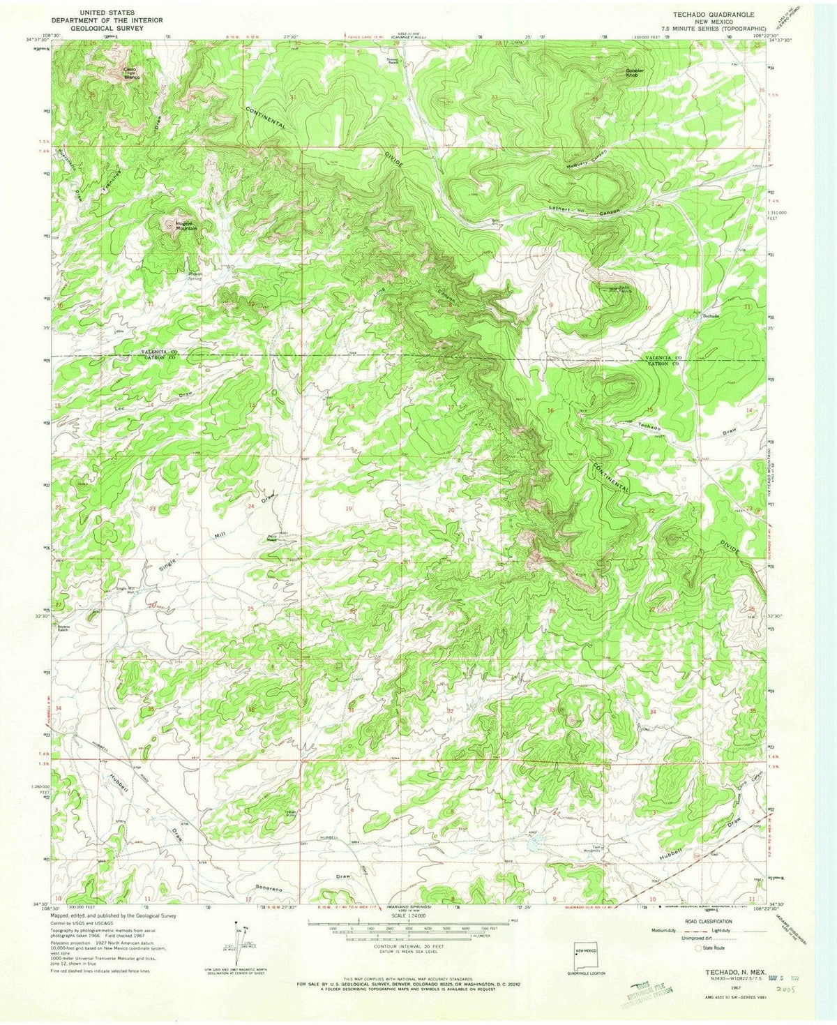 1967 Techado, NM - New Mexico - USGS Topographic Map
