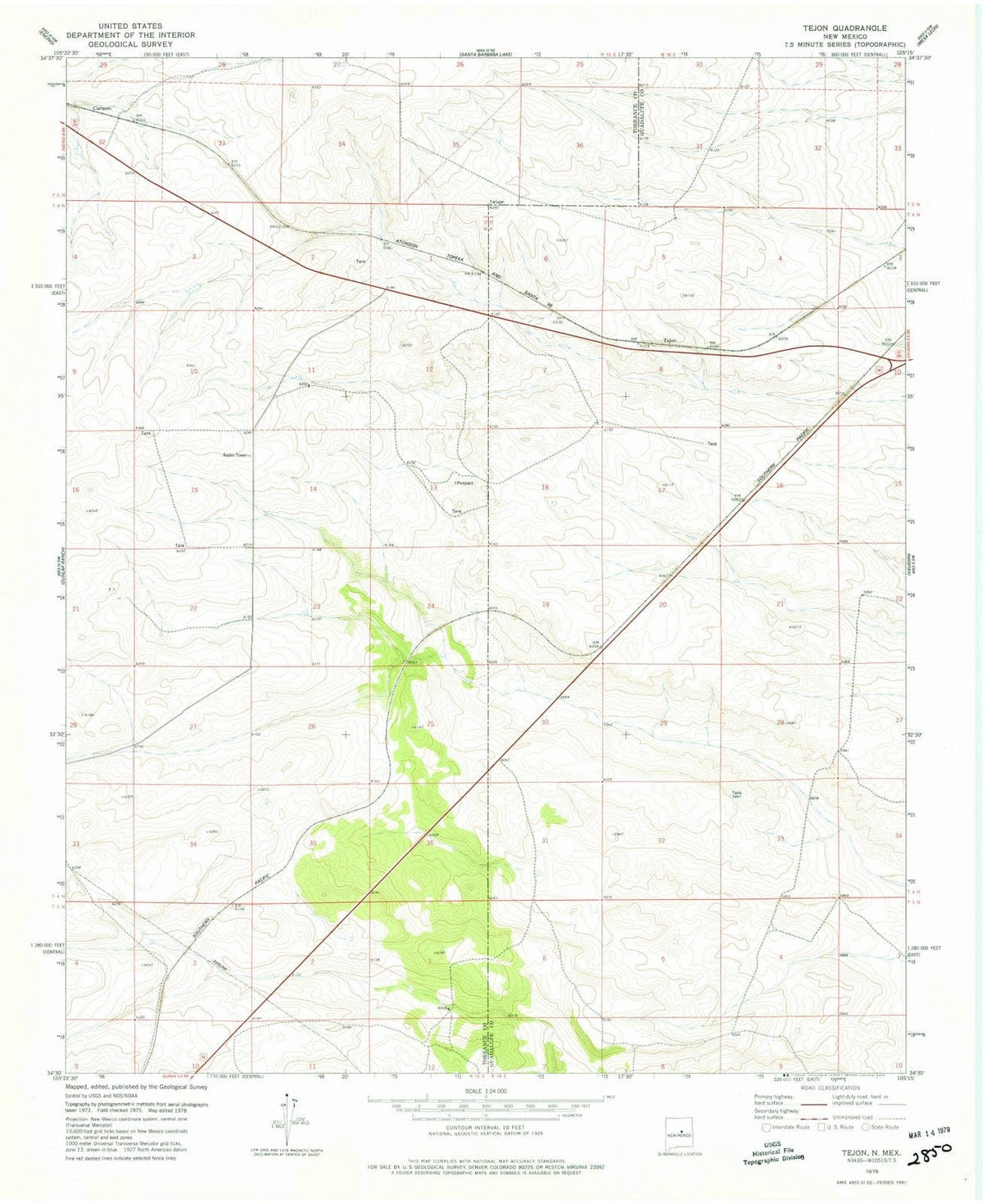 1978 Tejon, NM - New Mexico - USGS Topographic Map