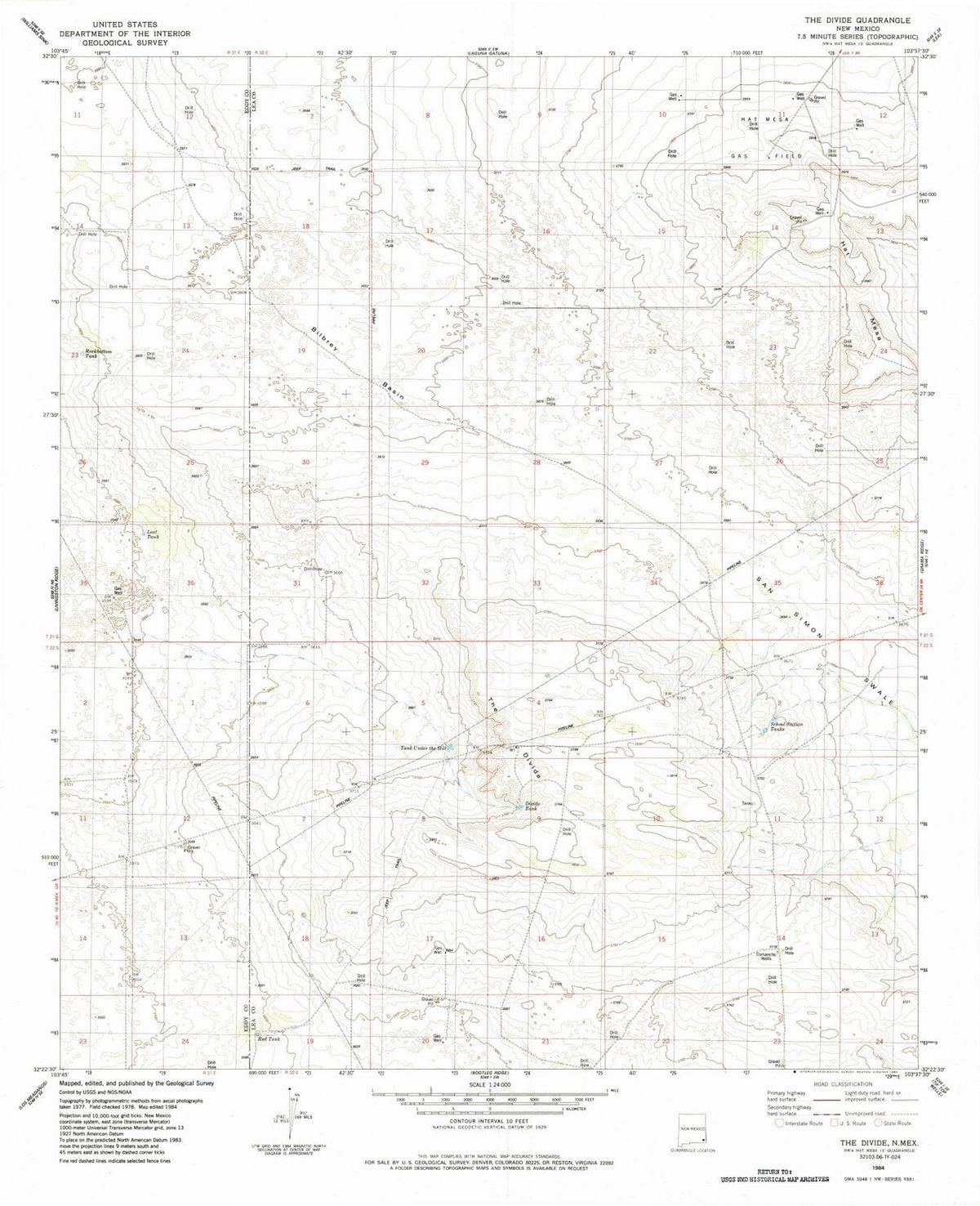 1984 Theivide, NM - New Mexico - USGS Topographic Map