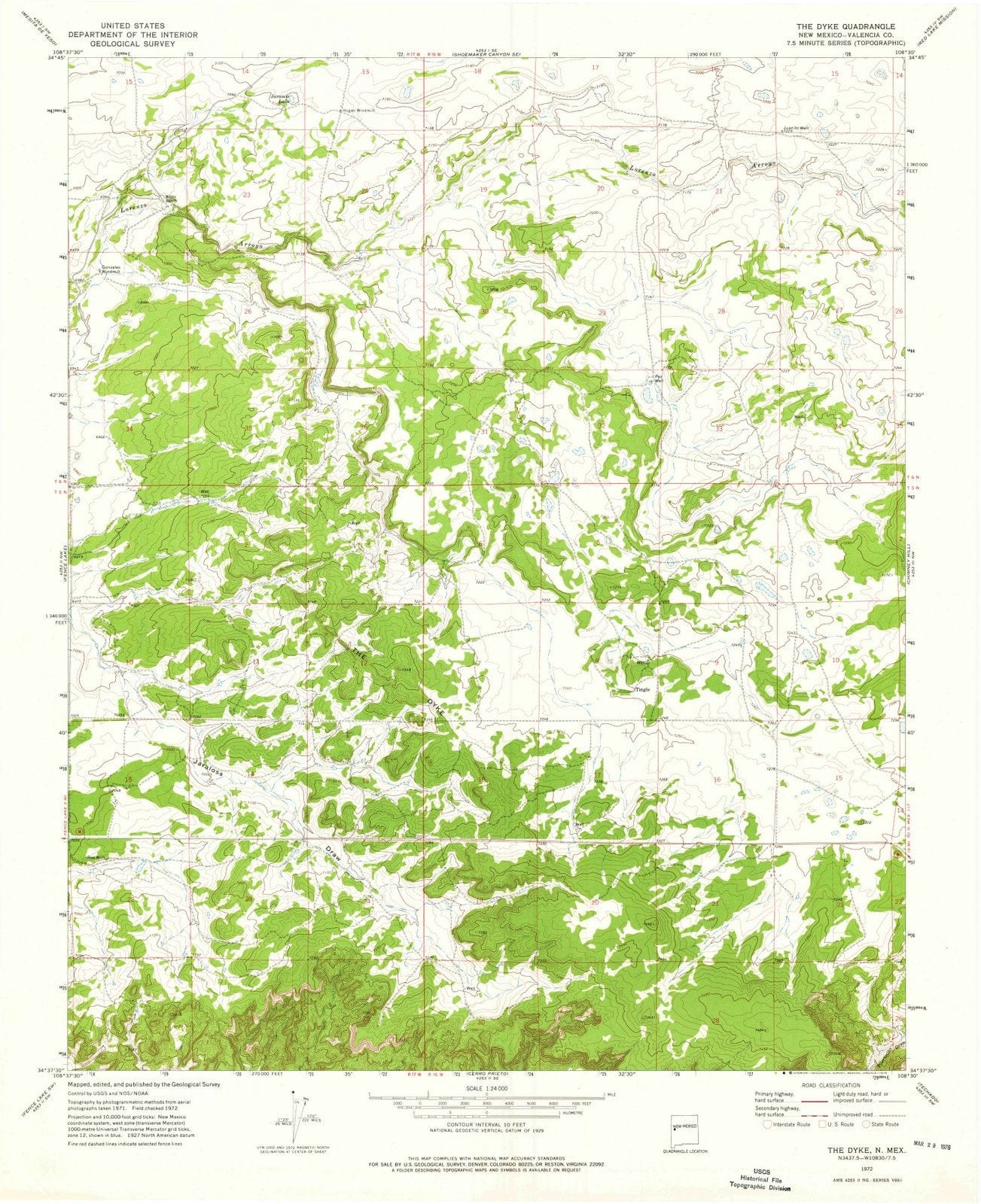 1972 Theyke, NM - New Mexico - USGS Topographic Map