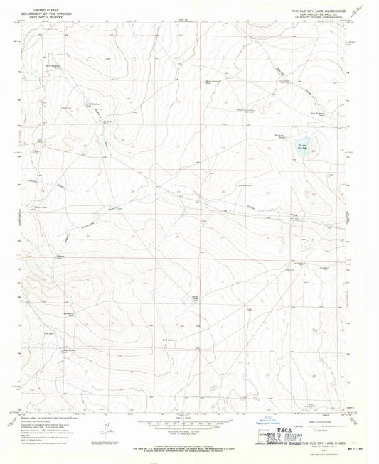 1967 The Oldry Lake, NM - New Mexico - USGS Topographic Map