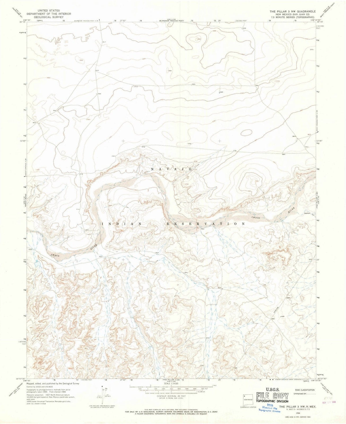 1966 The Pillar 3, NM - New Mexico - USGS Topographic Map v2