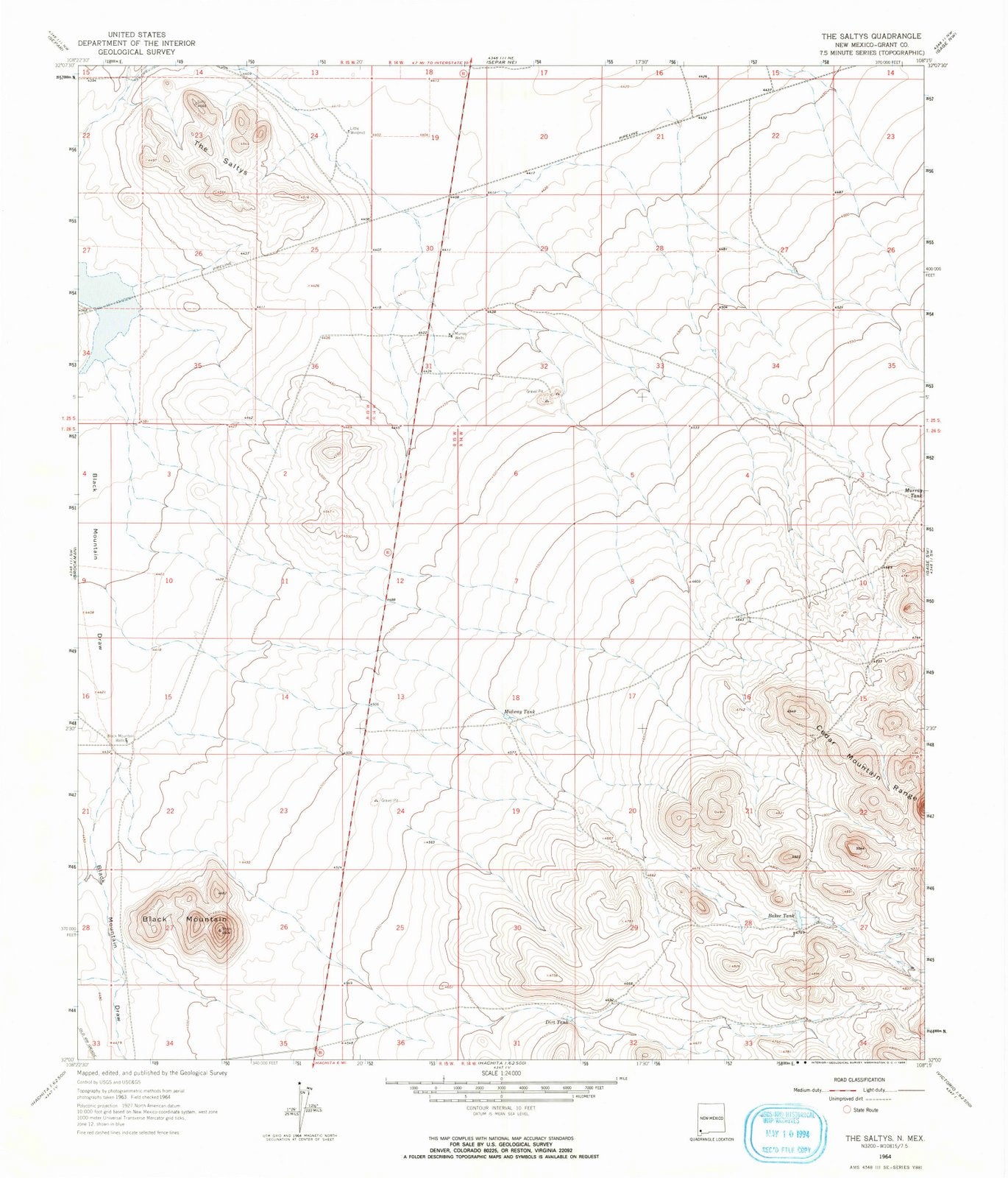 1964 The Saltys, NM - New Mexico - USGS Topographic Map