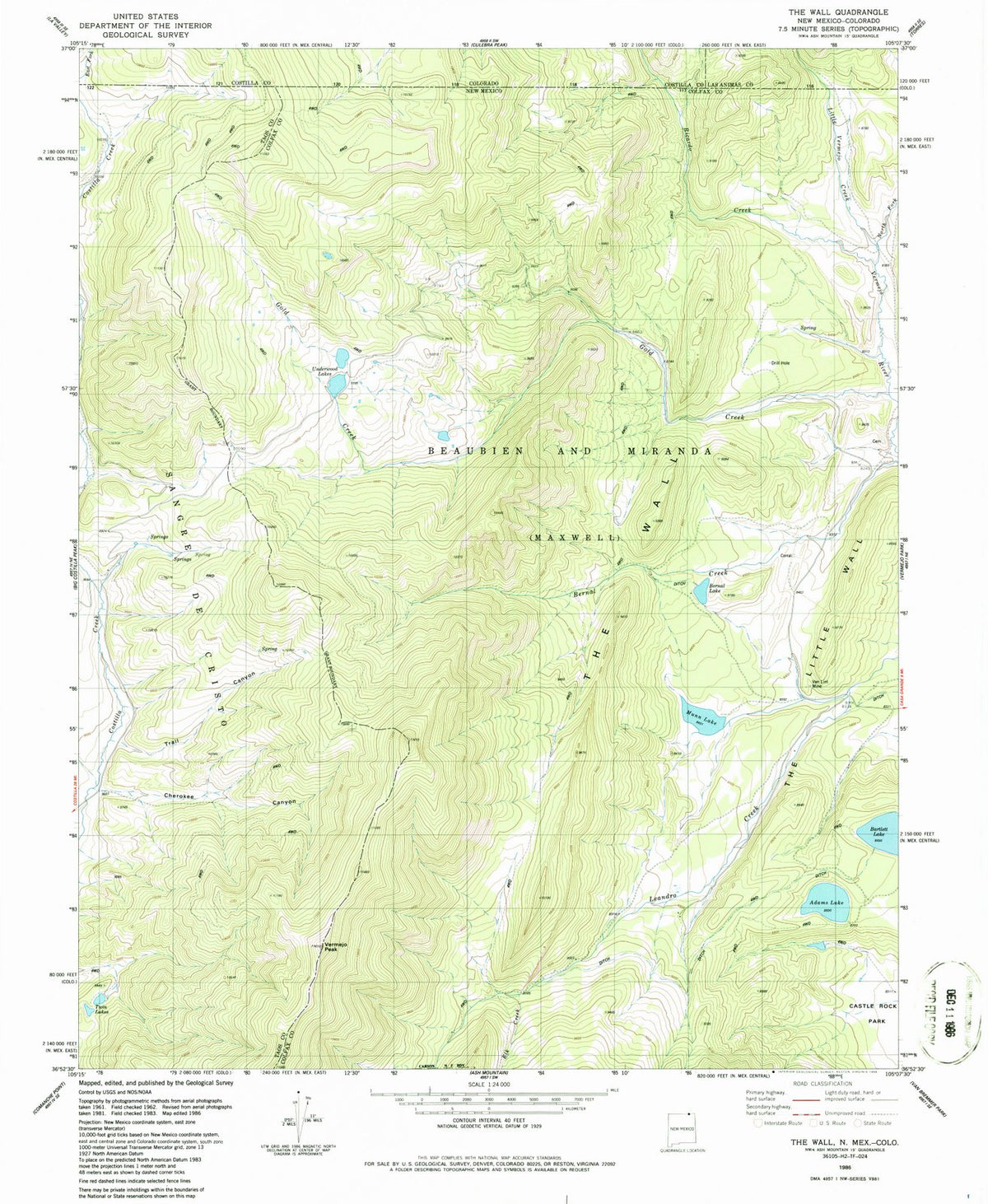 1986 The Wall, NM - New Mexico - USGS Topographic Map