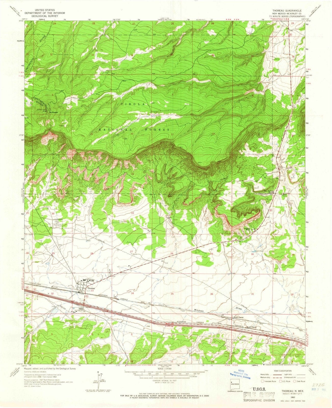1963 Thoreau, NM - New Mexico - USGS Topographic Map
