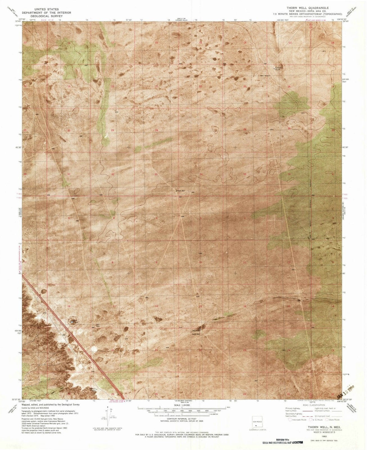 1982 Thorn Well, NM - New Mexico - USGS Topographic Map