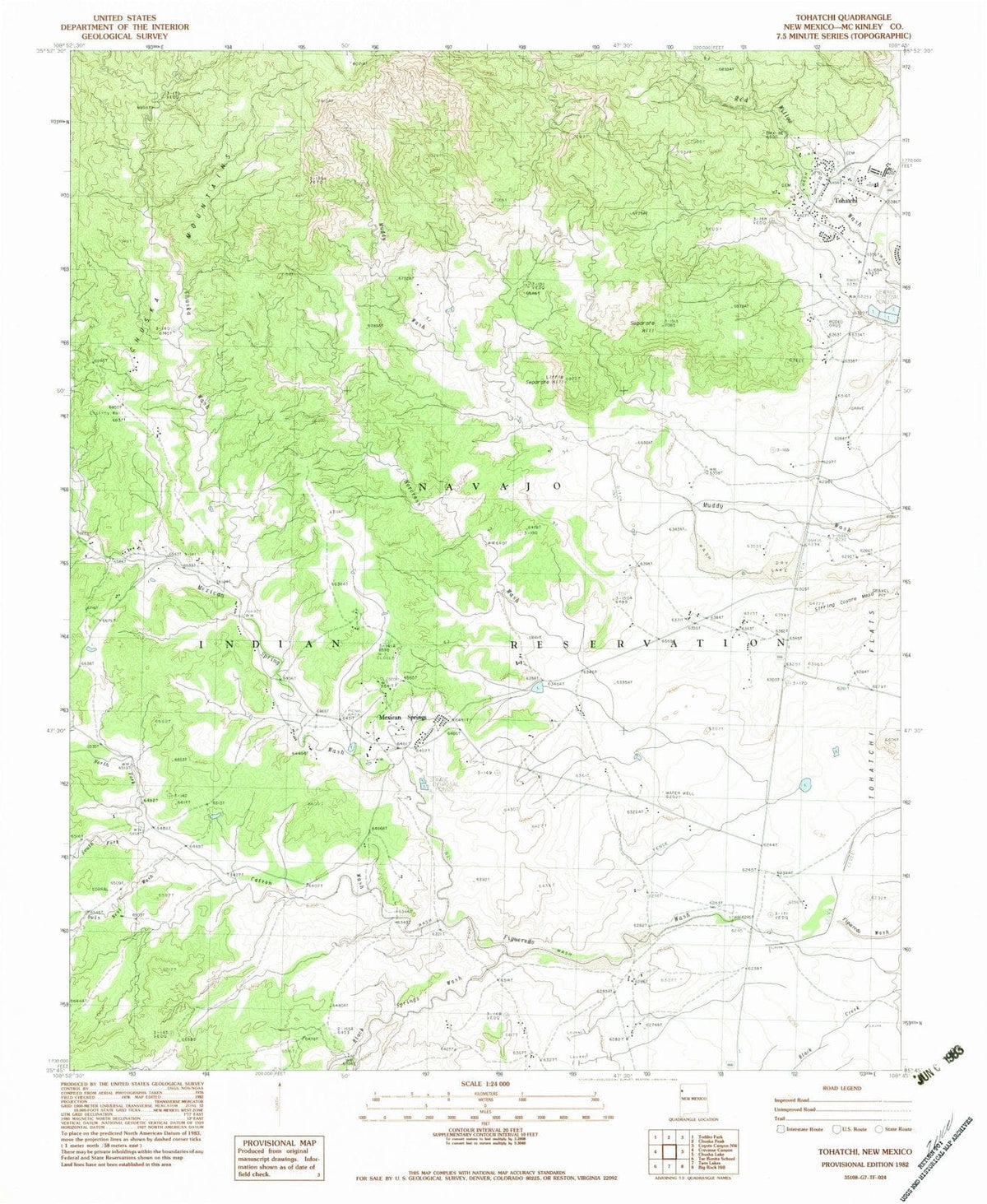 1982 Tohatchi, NM - New Mexico - USGS Topographic Map