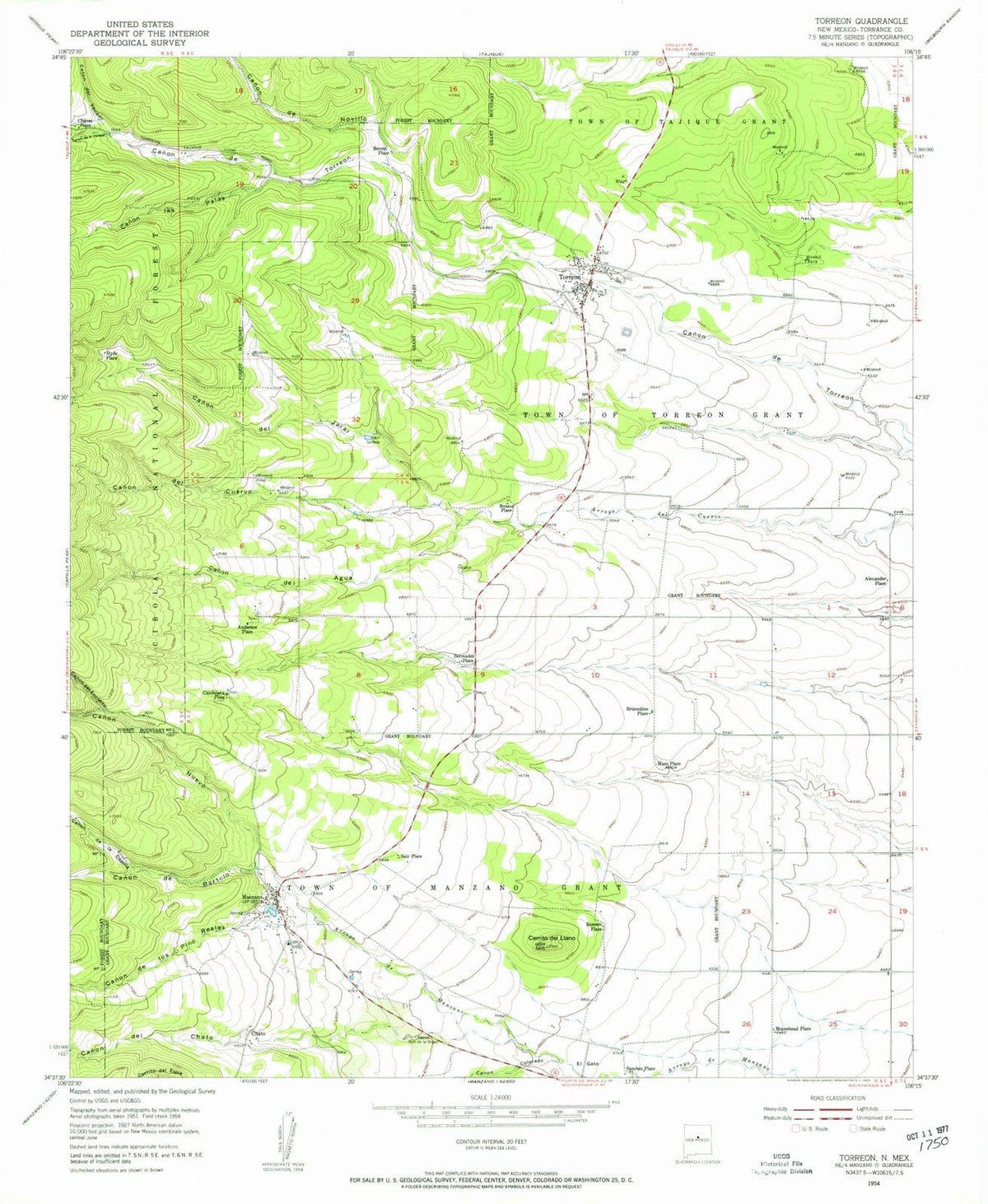 1954 Torreon, NM - New Mexico - USGS Topographic Map