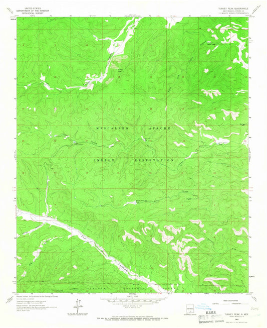 1963 Turkey Peak, NM - New Mexico - USGS Topographic Map