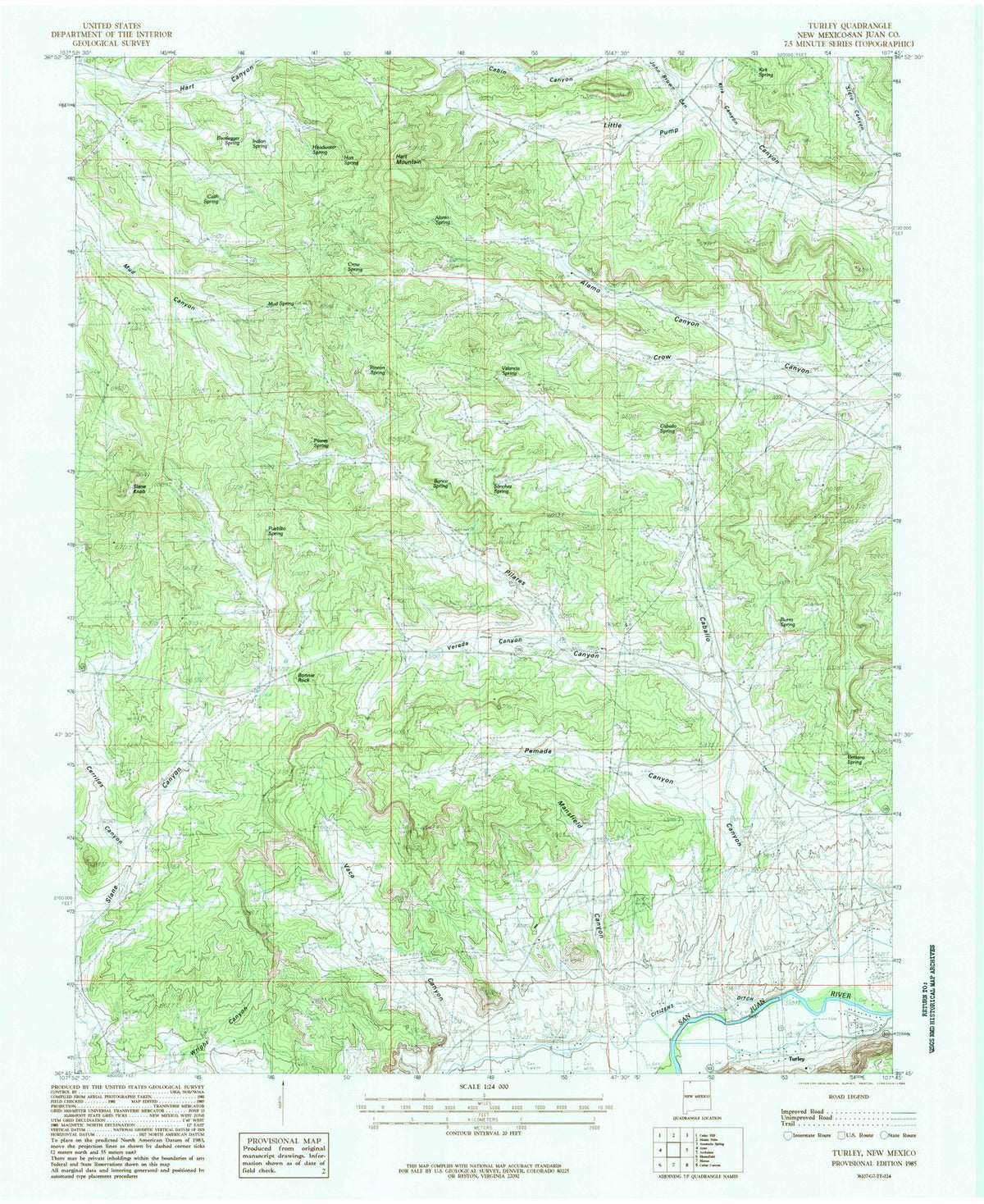 1985 Turley, NM - New Mexico - USGS Topographic Map