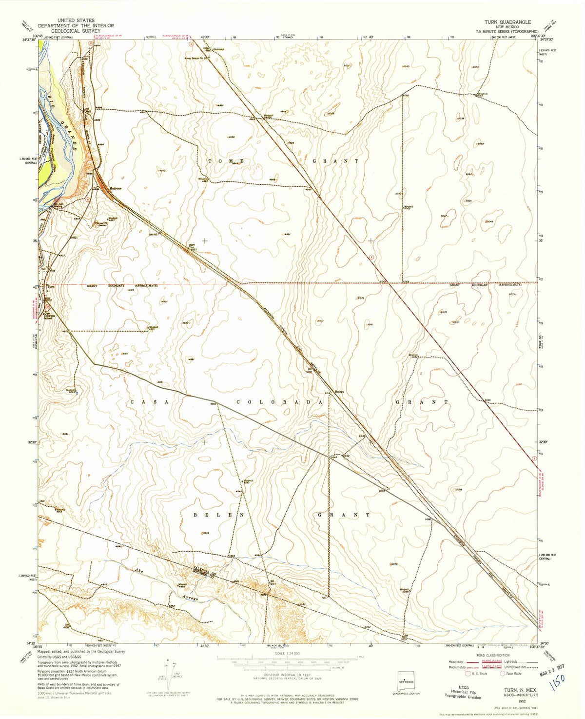 1952 Turn, NM - New Mexico - USGS Topographic Map