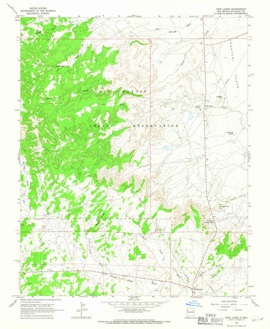1963 Twin Lakes, NM - New Mexico - USGS Topographic Map