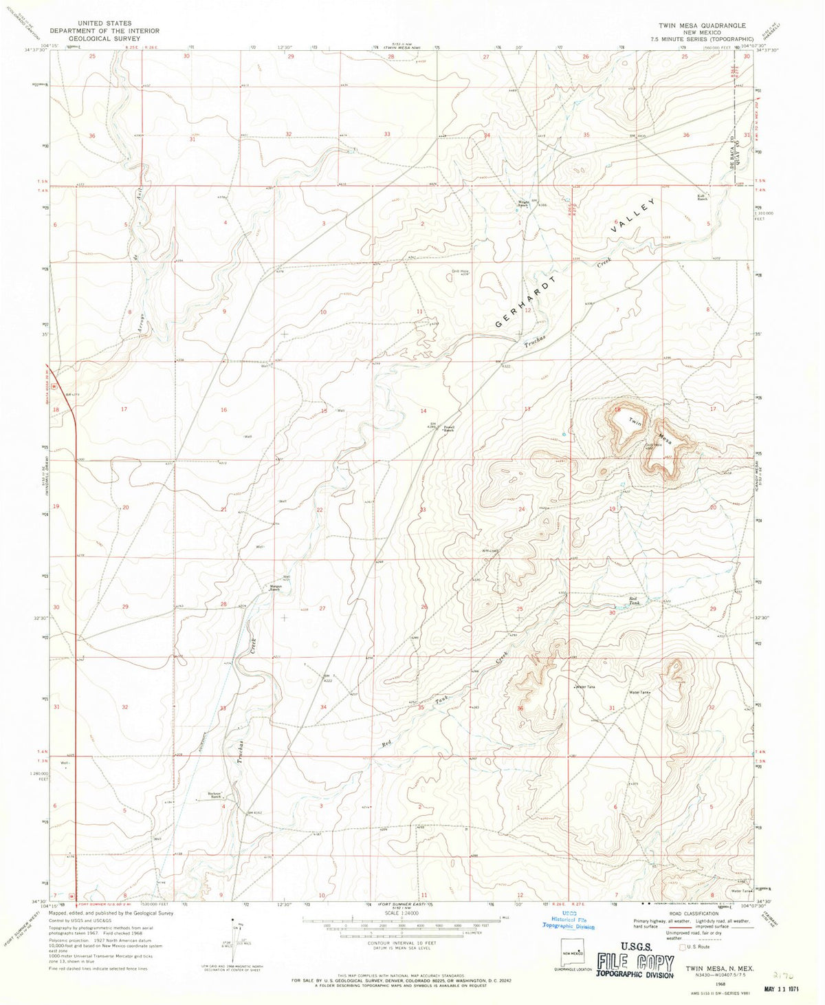 1968 Twin Mesa, NM - New Mexico - USGS Topographic Map v2