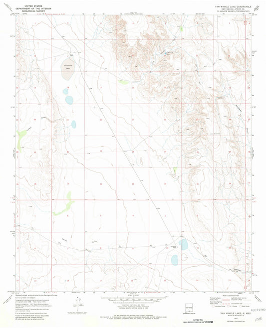 1970 Van Winkle Lake, NM - New Mexico - USGS Topographic Map
