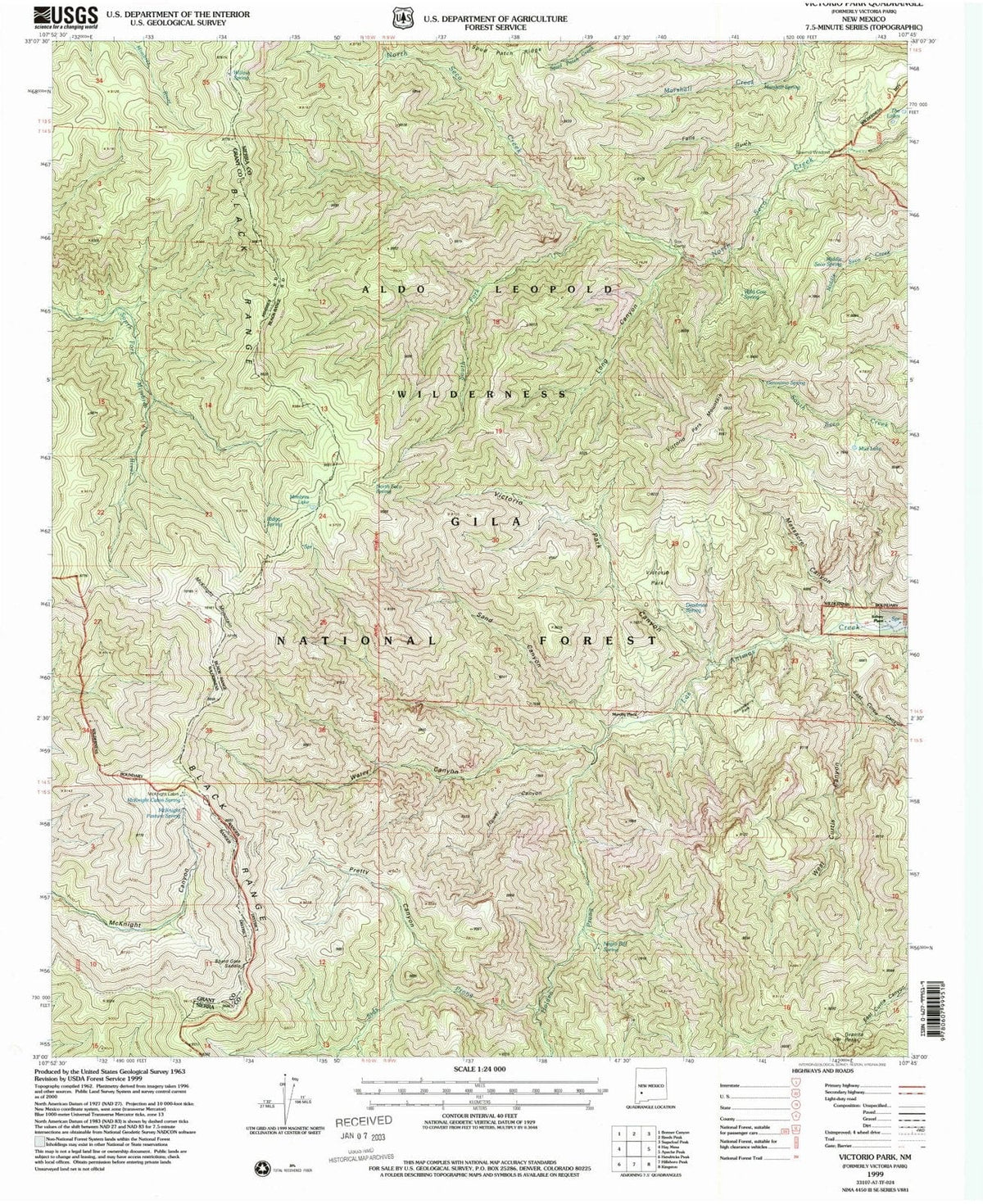 1999 Victorio Park, NM - New Mexico - USGS Topographic Map