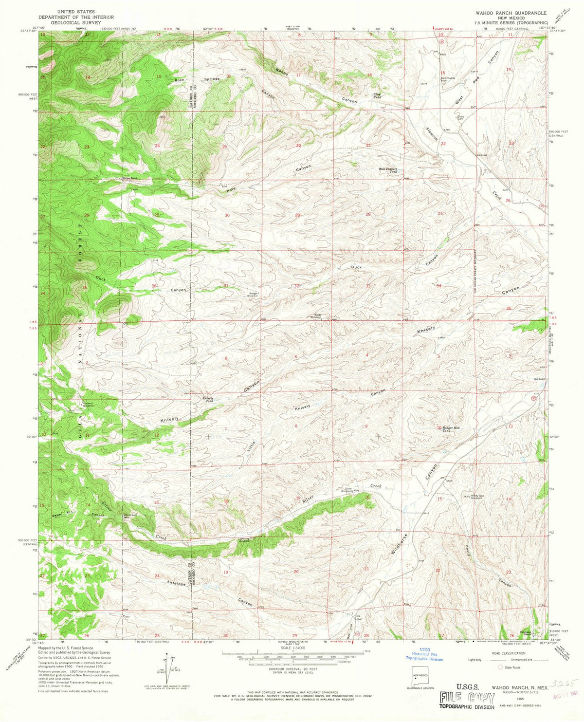 1965 Wahoo Peak, NM - New Mexico - USGS Topographic Map