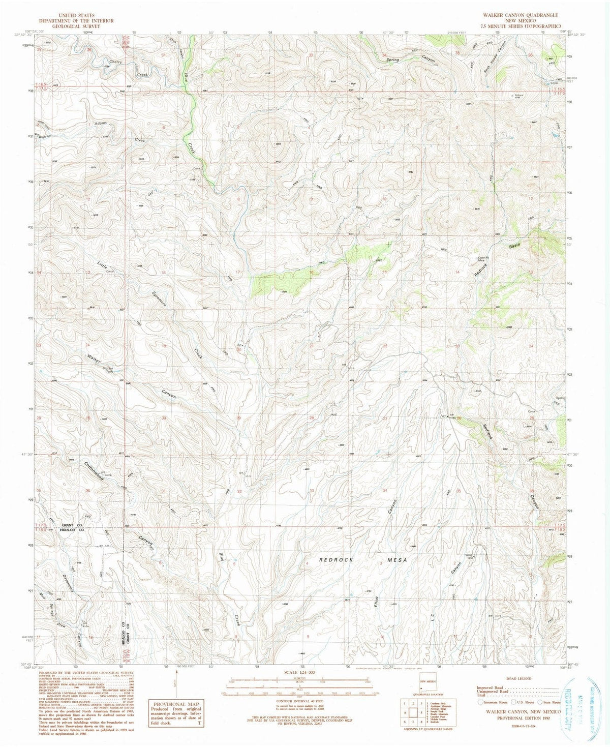 1990 Walker Canyon, NM - New Mexico - USGS Topographic Map