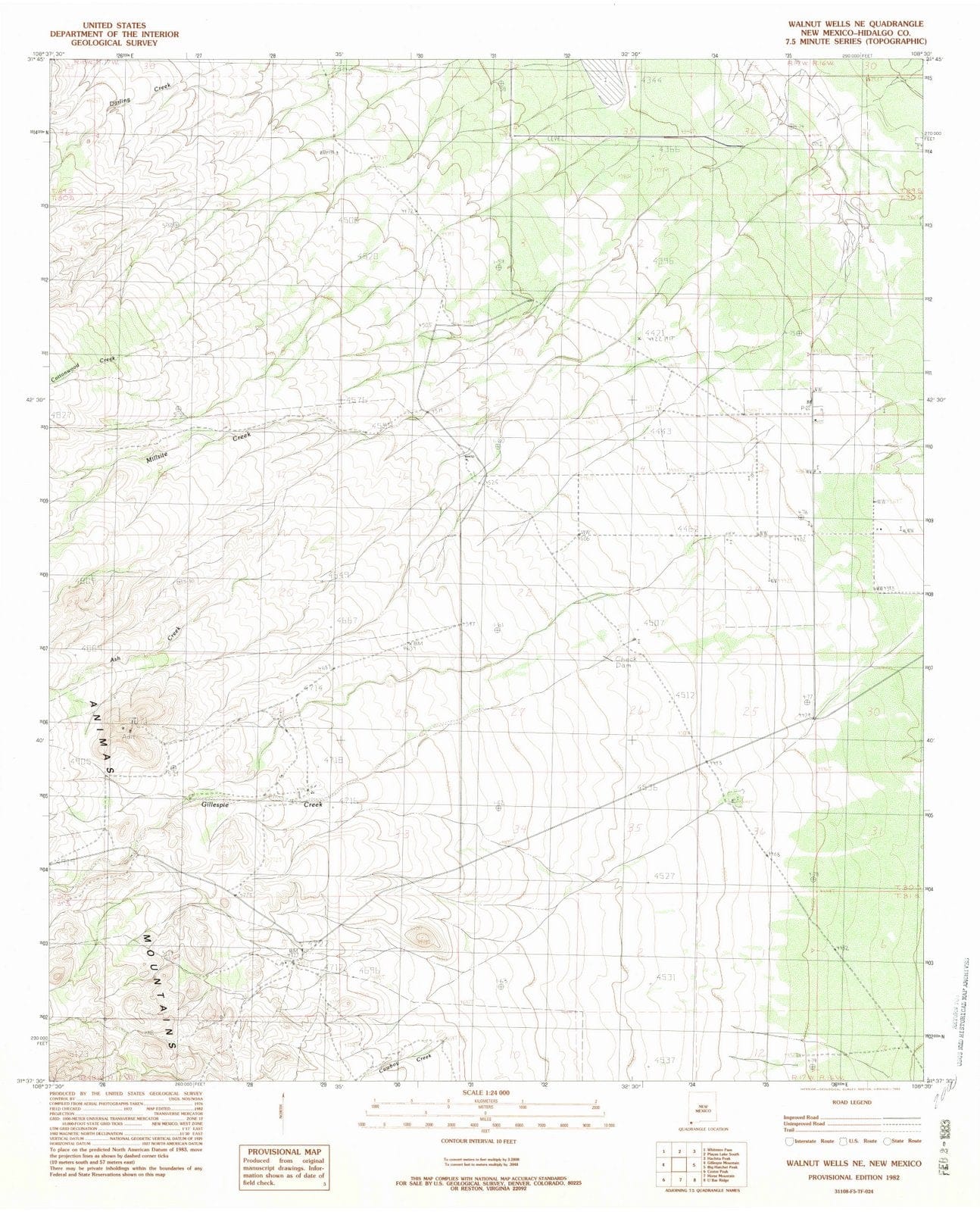 1982 Walnut Wells, NM - New Mexico - USGS Topographic Map