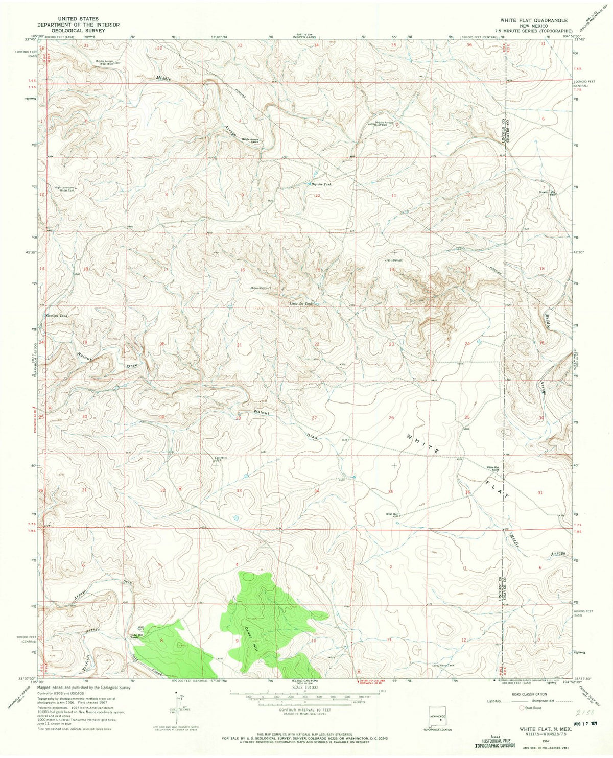 1967 White Flat, NM - New Mexico - USGS Topographic Map v2