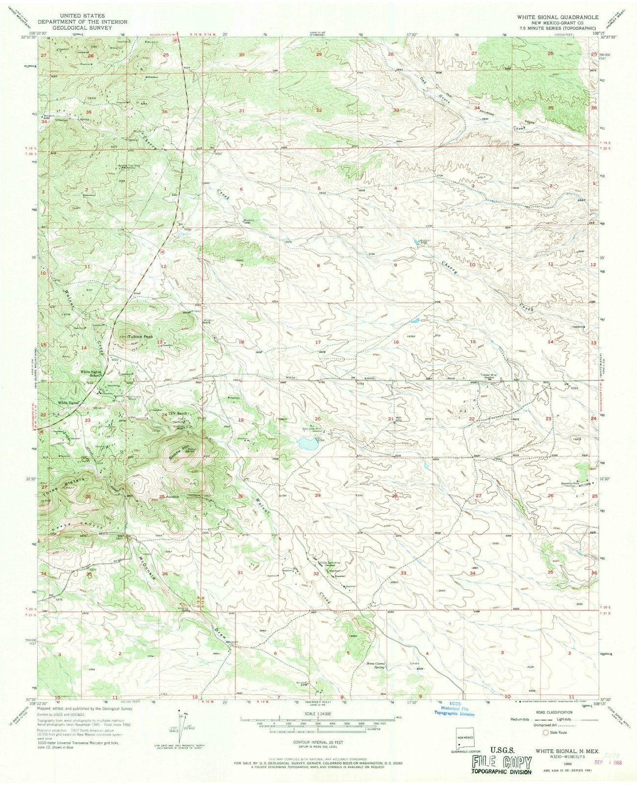 1950 White Signal, NM - New Mexico - USGS Topographic Map