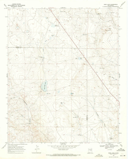 1967 Wire Lake, NM - New Mexico - USGS Topographic Map