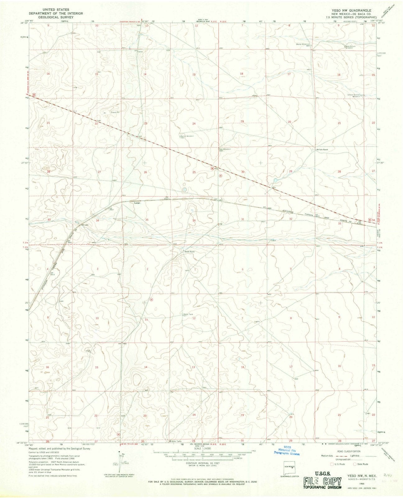 1966 Yeso, NM - New Mexico - USGS Topographic Map