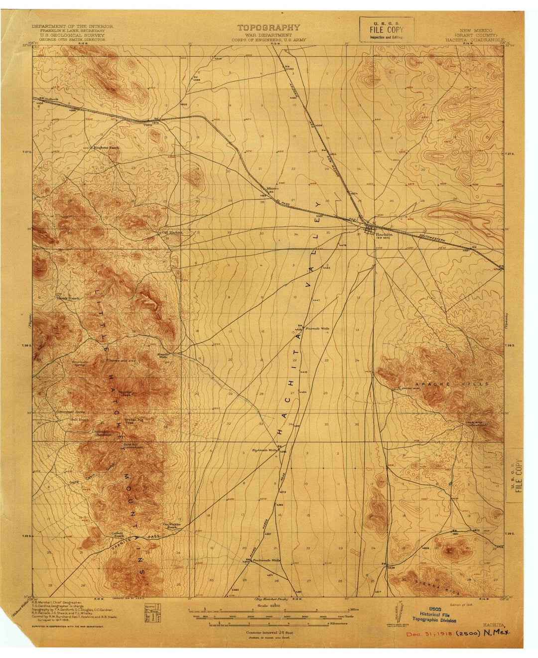 1918 Hachita, NM - New Mexico - USGS Topographic Map