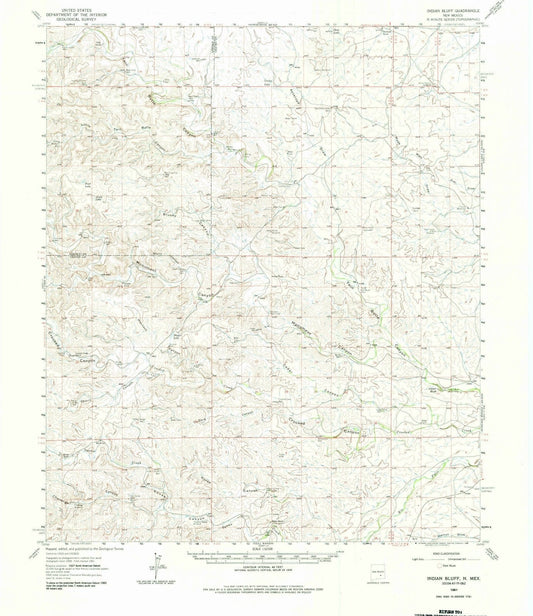 1961 Indian Bluff, NM - New Mexico - USGS Topographic Map