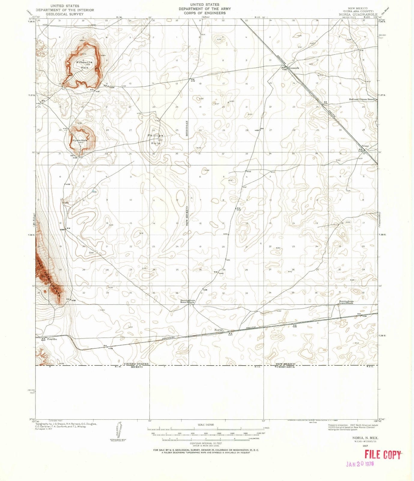 1917 Noria, NM - New Mexico - USGS Topographic Map