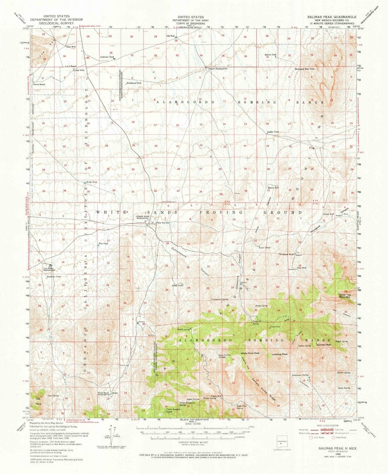 1948 Salinas Peak, NM - New Mexico - USGS Topographic Map