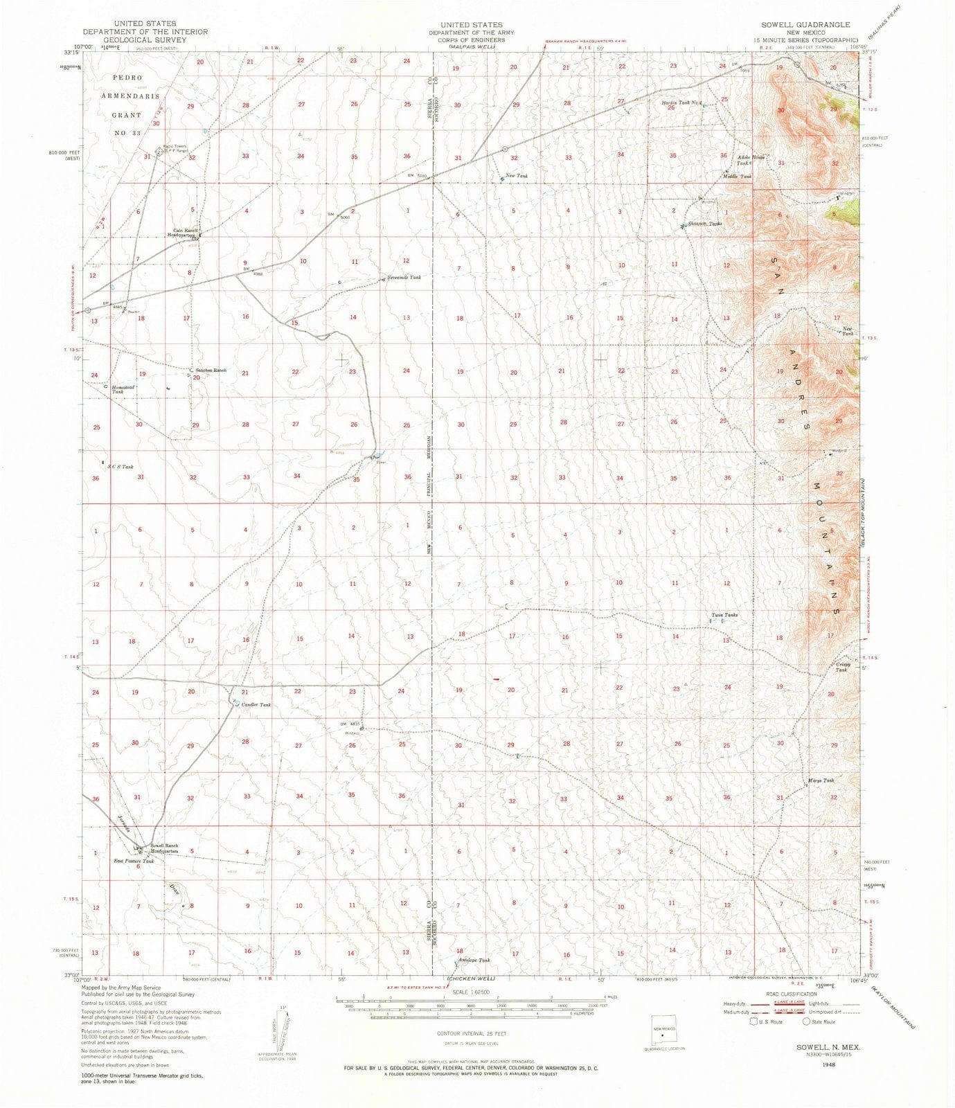 1948 Sowell, NM - New Mexico - USGS Topographic Map