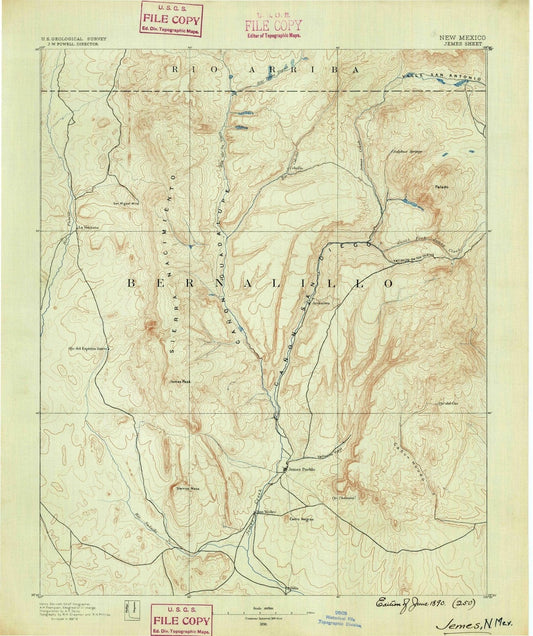 1890 Jemes, NM - New Mexico - USGS Topographic Map