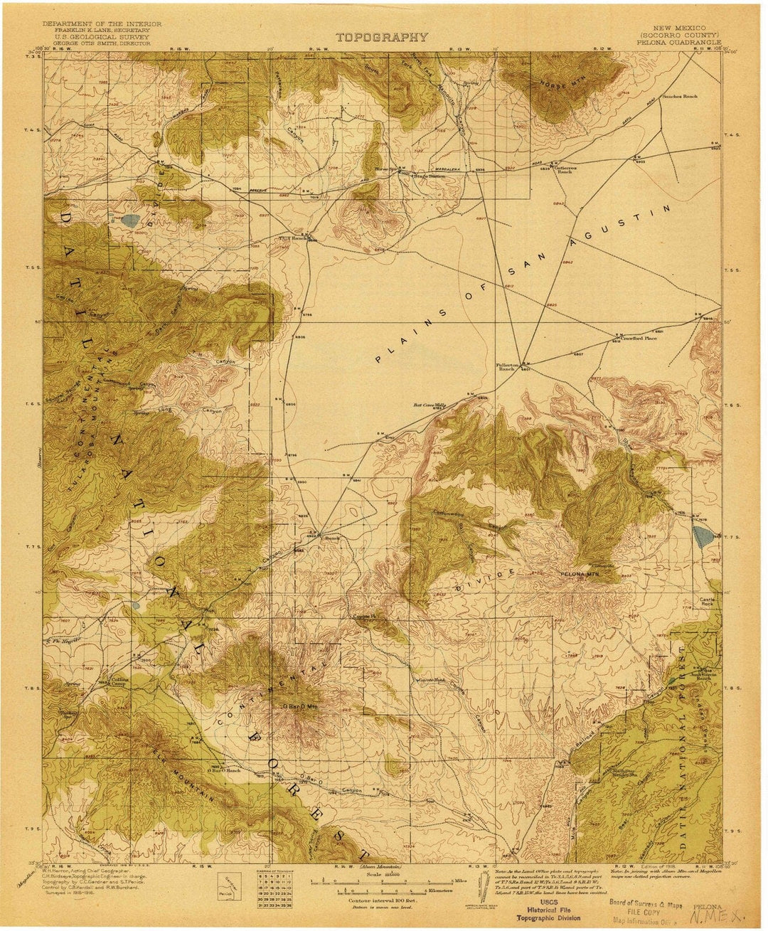 1918 Pelona, NM - New Mexico - USGS Topographic Map