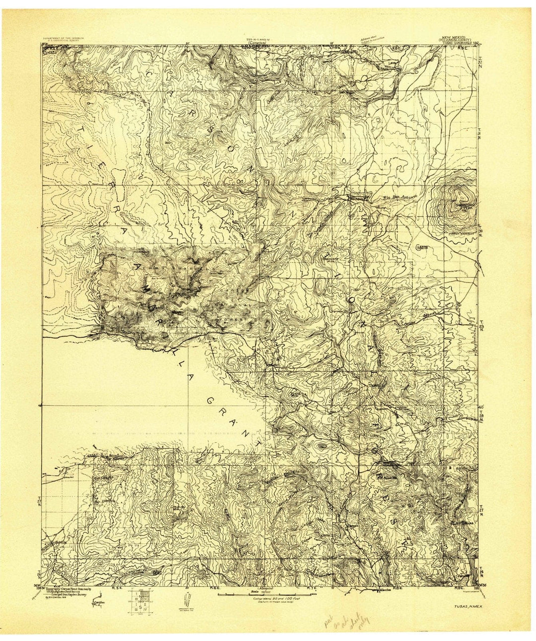 1918 Tusas, NM - New Mexico - USGS Topographic Map
